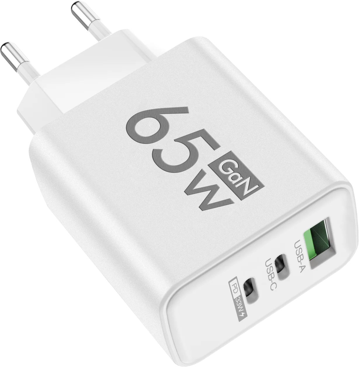65W GaN Type C PD Charger 3 Ports USB Fast Charging Cellphone Adapter Quick Charger 3.0 For iPhone 16 15 Xiaomi Samsung Huawei
