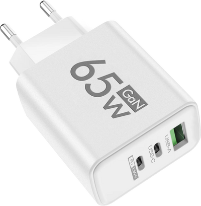 65W GaN Type C PD Charger 3 Ports USB Fast Charging Cellphone Adapter Quick Charger 3.0 For iPhone 16 15 Xiaomi Samsung Huawei