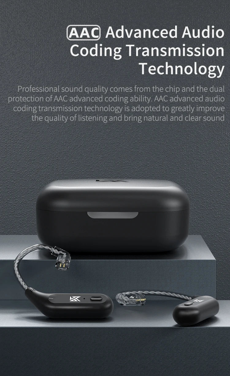 KZ AZ09 Bluetooth 5.2 Wireless Upgrade Cable  HIFI Wireless Ear Hook With Charging Case For KZ TRN CCA Earphones Headset