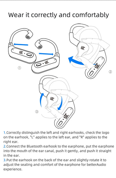 KZ AZ09 Bluetooth 5.2 Wireless Upgrade Cable  HIFI Wireless Ear Hook With Charging Case For KZ TRN CCA Earphones Headset