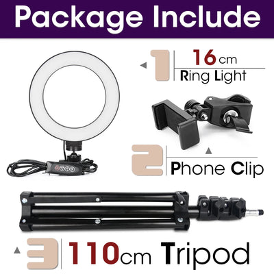 LED Photography Light Selfie Ring Light Lamp With Tripod For Phone Holder Stand Photo Lamp Ringlight For Live Video Streaming