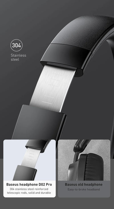 Baseus D02 Pro Wireless Headphones Bluetooth Earphone 5.3 Foldable Headset Sport Over the Ear Headphone Gaming Bluetooth Earbuds