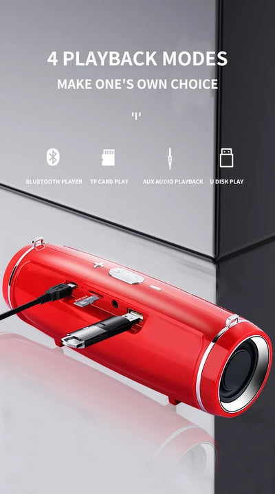 200W Portable Bluetooth Speaker IPX7 Waterproof Outdoor HIFI Pillar Speaker Subwoofer Stereo Speaker FM Radio TF Boom Box