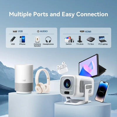 DITONG X3Plus HD projector Native 1080P support 4K WIFI6 BT5.4 Android projector Auto-focus Auto-keystone Home theater projector