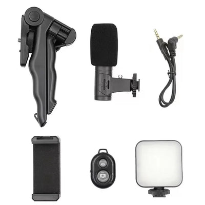 Portable Vlogging Kit Video with Tripod Bluetooth Control for SLR Camera Smartphone Youtube Photography Light Stand Microphone
