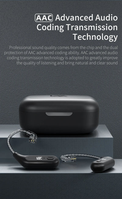KZ AZ09 Bluetooth 5.2 Wireless Upgrade Cable  HIFI Wireless Ear Hook With Charging Case For KZ TRN CCA Earphones Headset