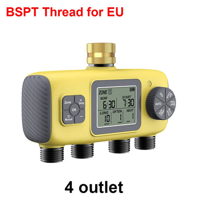 Haozee Smart Water Timer Intelligent 1/2/3-Outlet Irrigation Watering System Sprinkler Timer Garden Programmer IPX7 LCD Display