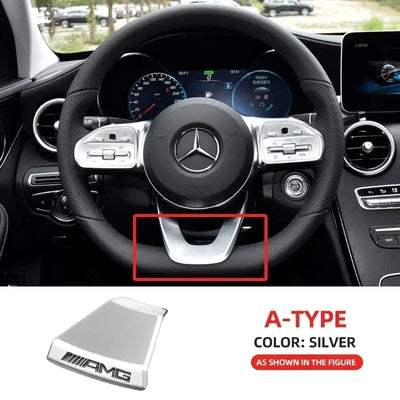 Car Interior Steering Wheel Badge Sticker Panel Center Emblem For AMG Mercedes Benz W212 W213 W205 GLA CLA GLC GLE New C/E Class