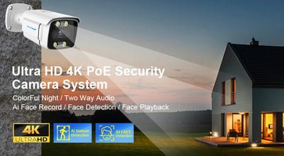 8CH 4K Security Camera System NVR 8MP Face Detect Color Night Vision IP Camera POE 2K Two Way Audio Video Surveillance Set
