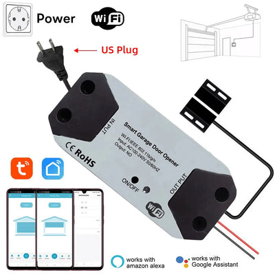 Tuya WiFi Switch Garage Door Controller Smart Door Opener Work with Alexa Google Home Smart Life Tuya APP Control No Hub Require