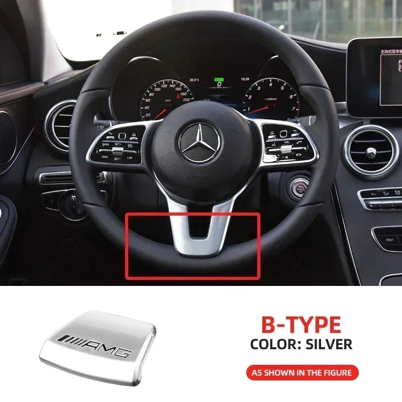 Car Interior Steering Wheel Badge Sticker Panel Center Emblem For AMG Mercedes Benz W212 W213 W205 GLA CLA GLC GLE New C/E Class
