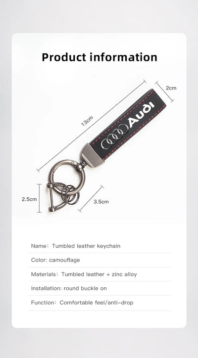 1Pcs Car Styling Keychain Ring Suede Key Accessories For Audi Sline A1 A3 A4 A5 A6 A7 A8 Q2 Q3 Q5 Q7 Q8 TTS B6 B8 C5 B9 S1 S5 S7
