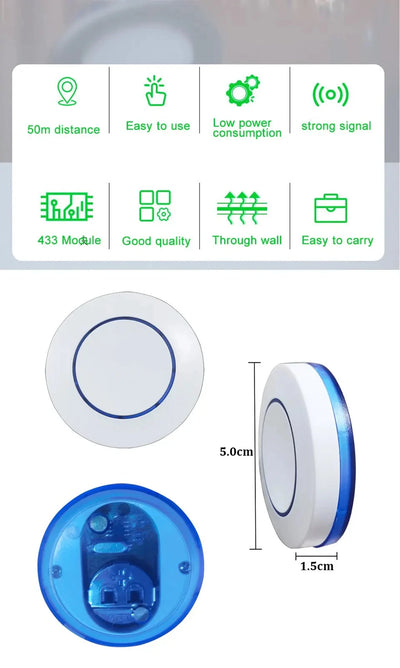 RF 433MHz Wireless Remote Control Light Switch 220V 110V 10A Relay Receiver Mini Round Button Wall Panel Switch For LED Lamp