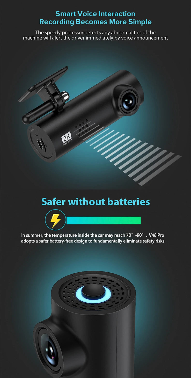 Dash Cam auto 4K WiFi Front Camera Mini Car DVR Video Recorders Night Vision 24H Parking Monitor surveillance Recording camera