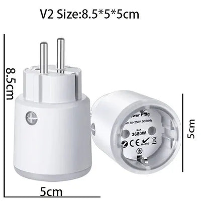 Haozee Smart Zigbee Plug Socket 3680W 16A Power Energy Monitoring Timer Switch EU Outlet Home Assistant Zigbee2mqtt