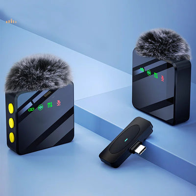 Professional Wireless Lavalier Microphone with Noise Reduction Recording Mute Function Cell Phone Portable Audio Video Live MIC