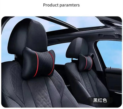 Car Universal Seat Headrest Double Side Pu Leather Neck Memory Pillow Head Support Protector Cushion Auto Travel Accessories