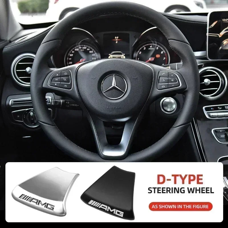 Car Interior Steering Wheel Badge Sticker Panel Center Emblem For AMG Mercedes Benz W212 W213 W205 GLA CLA GLC GLE New C/E Class