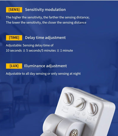 LED Motion Sensor 220V 110V Automatic PIR Infrared Detector 180 Degree Rotating Outdoor Timer Light Switch PIR Motion Sensor