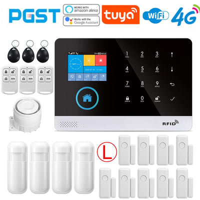 PGST-103 Graffiti Alarm System, 4G Secure Home WiFi Smart Home Alarm, Wireless Security System Device, Controlled by Smart Life