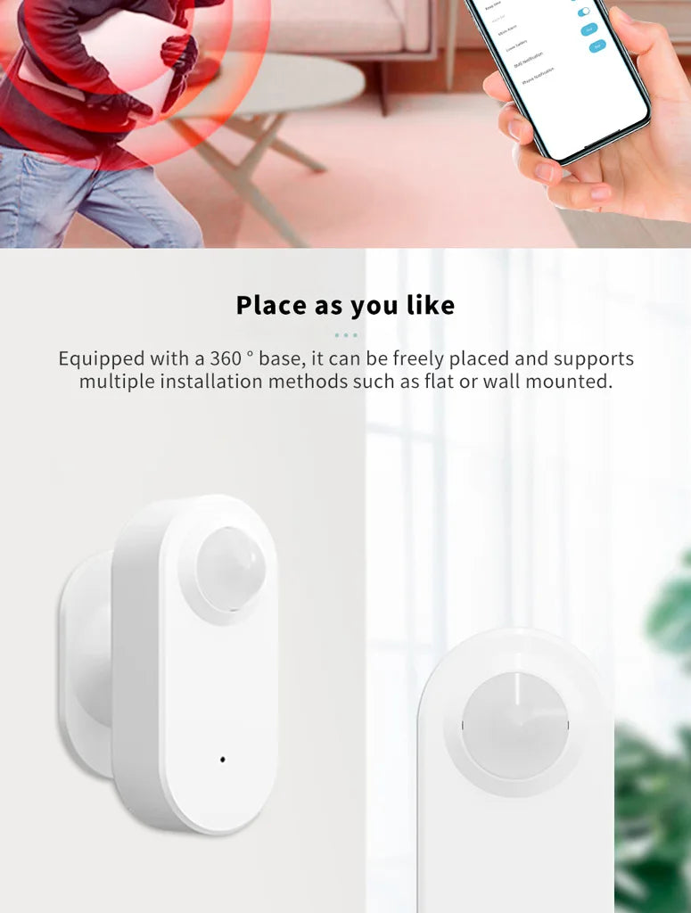 Tuya Zigbee Wifi Human Motion Presence Sensor Smart Home App Remote Control 2.4Ghz PIR Detection Decor Security Alarm Protection