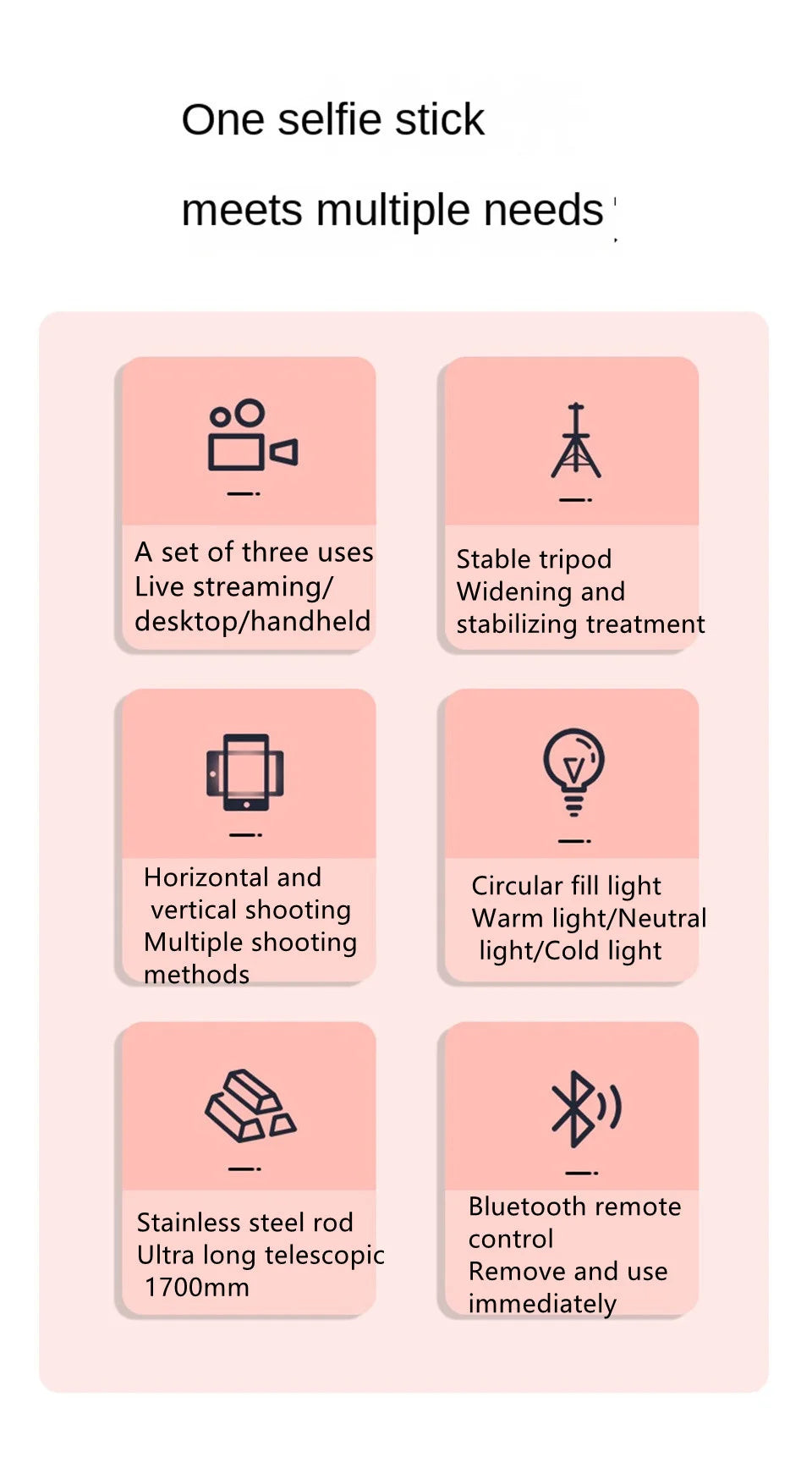 Roreta Portable Stabilizer camera tripod with wireless remote control and 360 ° rotation for video recording and live streaming