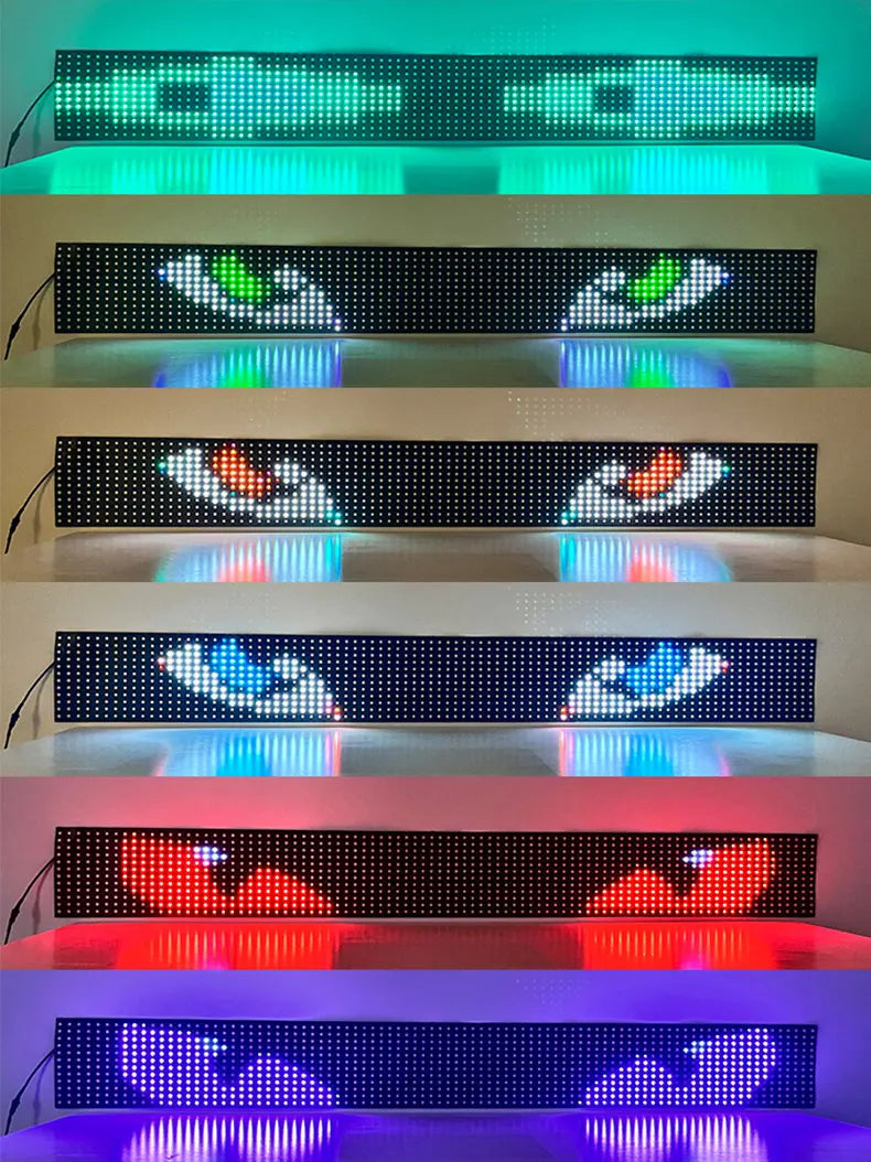 Large APP Truck Car Devil Eye LED Pixel Panel Light Remote Music Control Custom Text Lighting Scrolling For Board Windshield