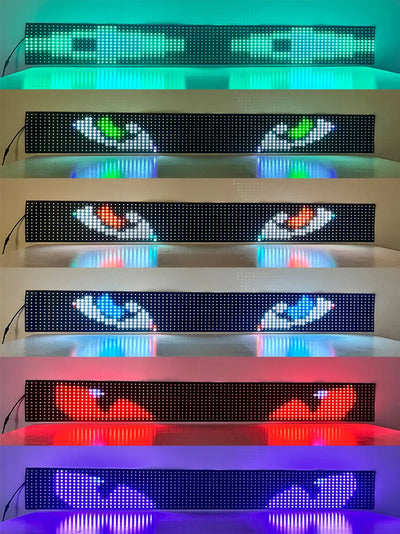 Large APP Truck Car Devil Eye LED Pixel Panel Light Remote Music Control Custom Text Lighting Scrolling For Board Windshield
