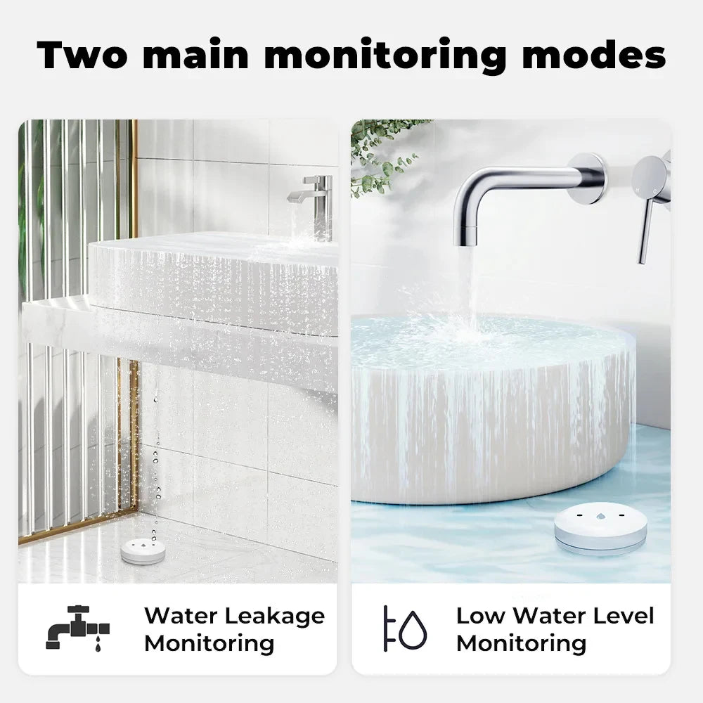 Ewelink Zigbee Smart Water Sensor Flood Leak Detector Remote Monitoring for Kitchen/Bathroom Support Home Assistant Zigbee2mqtt