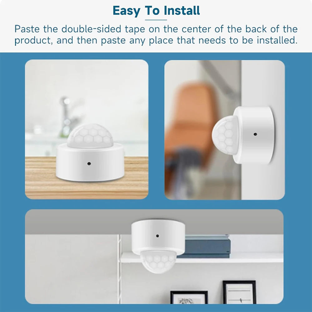 Tuya 2 in 1 Zigbee Mini PIR Motion Detector + Bright Lux Light Passive Infrared Security Burglar Alarm Sensor App Remote Control