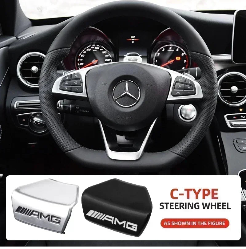 Car Interior Steering Wheel Badge Sticker Panel Center Emblem For AMG Mercedes Benz W212 W213 W205 GLA CLA GLC GLE New C/E Class