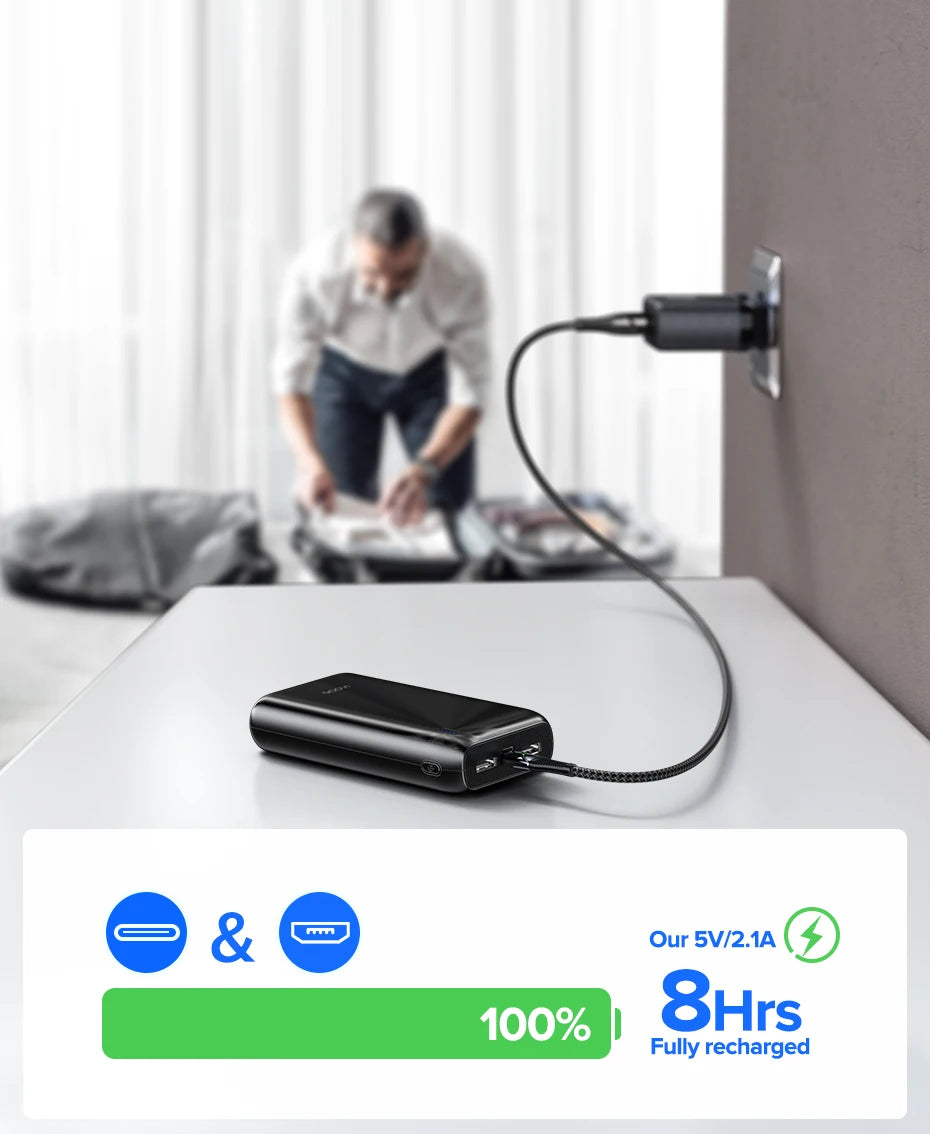 QOOVI 20000mAh Power Bank Ultra-thin Portable Charger For iPhone 15 Xiaomi Samsung Huawei External Battery 10000 mAh PowerBank