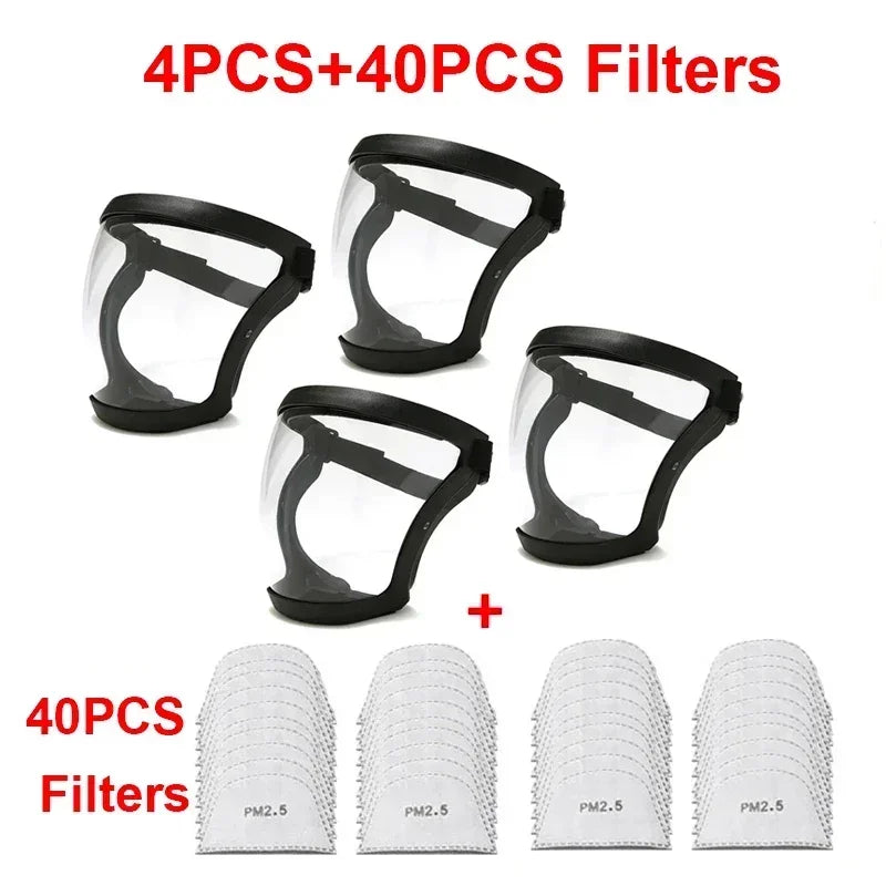 Work Protection Mask Transparent Facial Shield Transparent Facial Protector Face Protective Screen Kitchen Accessories Gadgets
