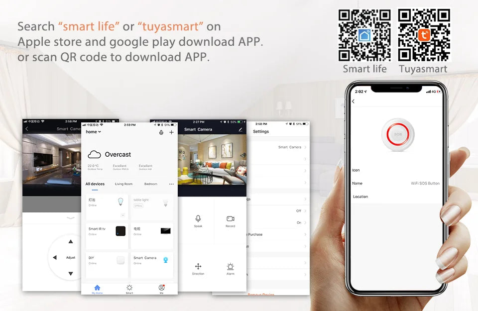 Smarsecur Smart Home Tuya WiFi Temperature Humidity High Accuracy T&H Sensor with Display