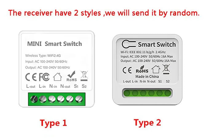 Tuya Mini 16A WiFi Switch Smart Life App 2 Way Control Smart Home Automation Module Interruptor Work for Alexa Google Home
