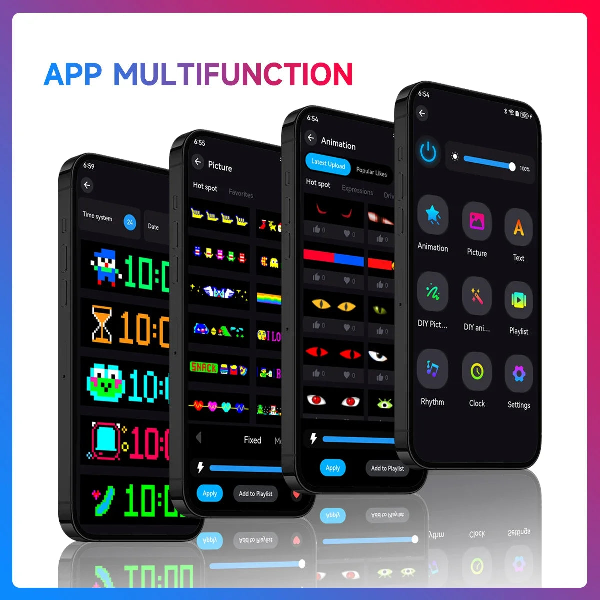 Large APP Truck Car Devil Eye LED Pixel Panel Light Remote Music Control Custom Text Lighting Scrolling For Board Windshield