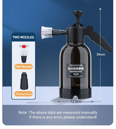 Car wash foam spray can high pressure hand spray car wash pot 2L dual-purpose car wash spray head watering garden spray pot