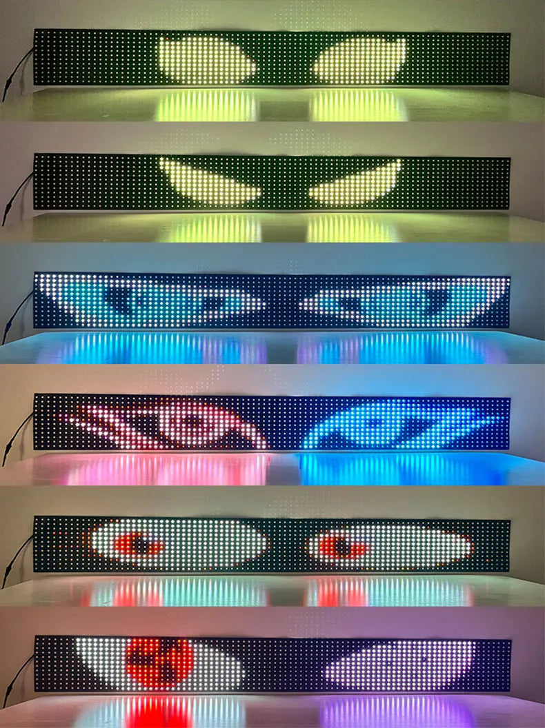 Large APP Truck Car Devil Eye LED Pixel Panel Light Remote Music Control Custom Text Lighting Scrolling For Board Windshield
