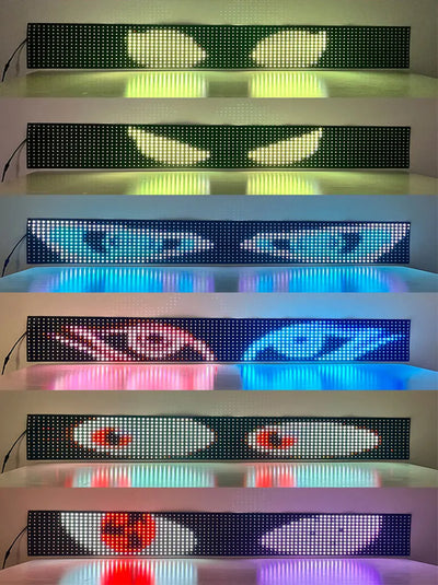 Large APP Truck Car Devil Eye LED Pixel Panel Light Remote Music Control Custom Text Lighting Scrolling For Board Windshield