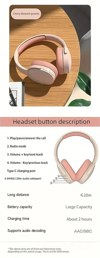 Fashion HIFI Stereo Headsets True Sports With Earphones TF/AUX Music Player with MicWireless Bluetooth Headphones Over Ear