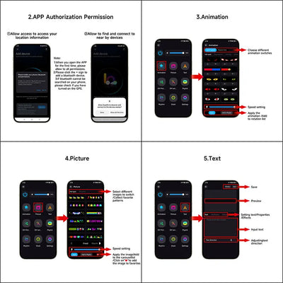 Large APP Truck Car Devil Eye LED Pixel Panel Light Remote Music Control Custom Text Lighting Scrolling For Board Windshield