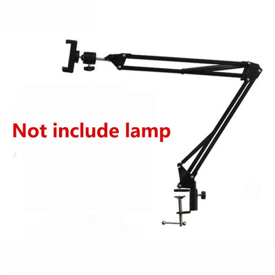 Overhead Tripod with Ring Light for Mobile Cell Phone Desktop Video Shooting Table Horizontal Smartphone Tripe for Cook Filming