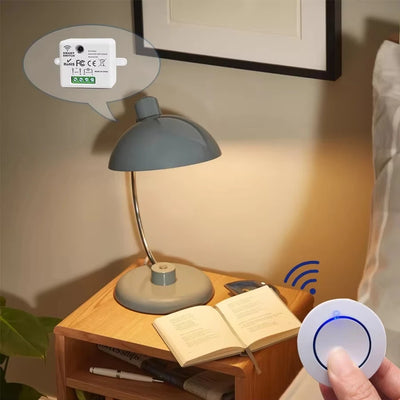 RF 433MHz Wireless Remote Control Light Switch 220V 110V 10A Relay Receiver Mini Round Button Wall Panel Switch For LED Lamp