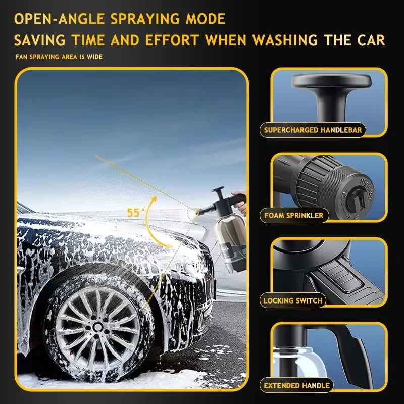 Car wash foam spray can high pressure hand spray car wash pot 2L dual-purpose car wash spray head watering garden spray pot