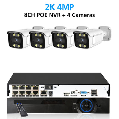 8CH 4K Security Camera System NVR 8MP Face Detect Color Night Vision IP Camera POE 2K Two Way Audio Video Surveillance Set