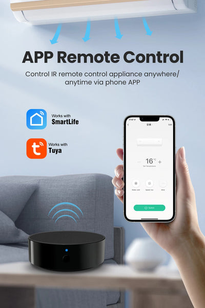 AVATTO Tuya WiFi IR Remote For Air Conditioning TV DVD AUD AC Universal Infrared Remote Control Works With Alexa, Google Home