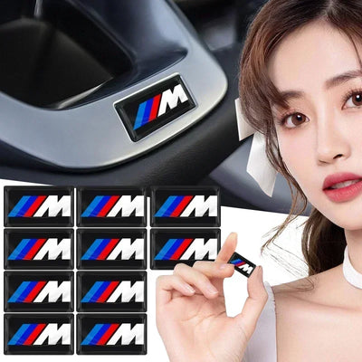 2/5/10Pcs Carbon Fiber Steering Wheel Car Emblem 3D Stickers For BMW F30 F10 E90 F20 E46 E60 E70 E39 E36 E87 X7 E92 E91 X7 X6