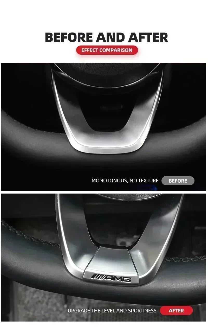 Car Interior Steering Wheel Badge Sticker Panel Center Emblem For AMG Mercedes Benz W212 W213 W205 GLA CLA GLC GLE New C/E Class