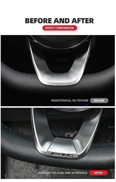 Car Interior Steering Wheel Badge Sticker Panel Center Emblem For AMG Mercedes Benz W212 W213 W205 GLA CLA GLC GLE New C/E Class