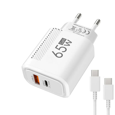 Total 65W USB C Charger GaN Fast Charging Wall Charger For iPhone Samsung Xiaomi Quick Charge EU/US Plug Phone Charger Adapter